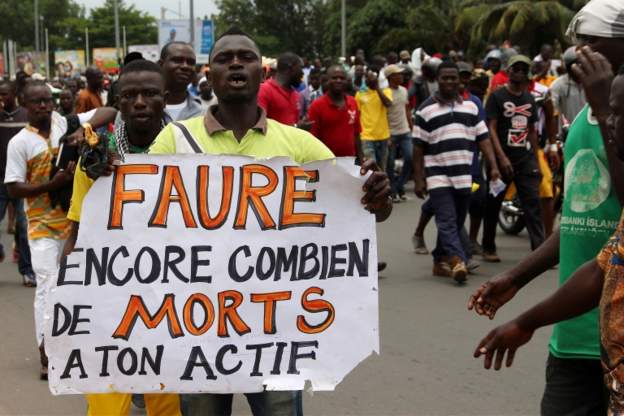 Opposition protesters have called on President Faure Gnassingbé to stand down